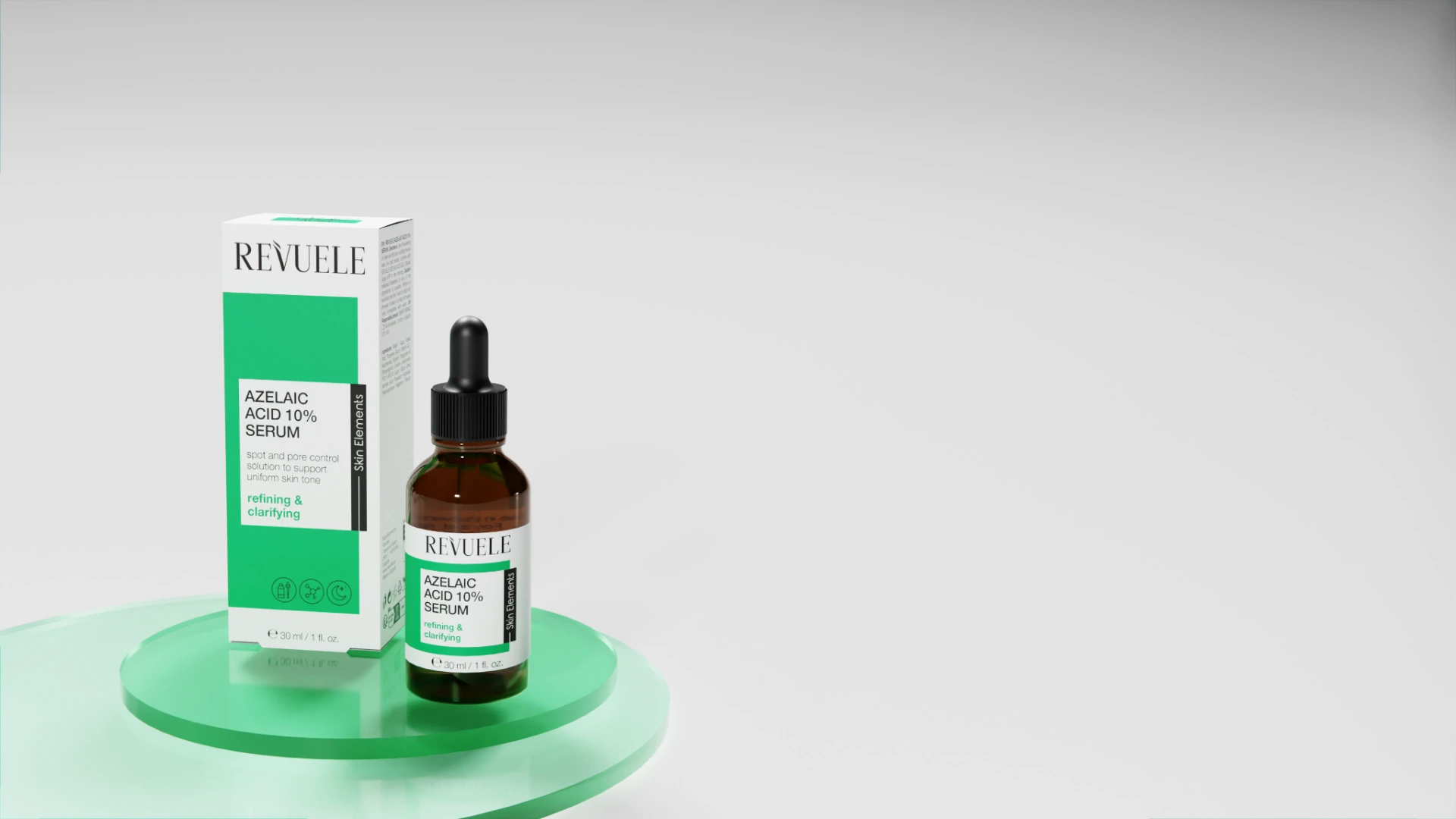 SKIN ELEMENTS SERUMS Azelaic Acid 10% Serum — packshot in use