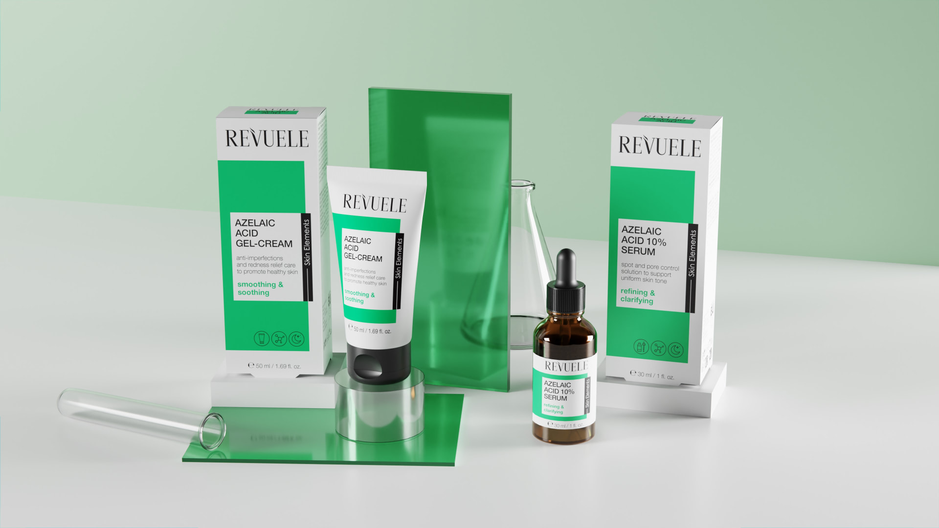 REVUELE Azelaic Acid — 10% Serum and Gel-Cream, the imperfections-free routine