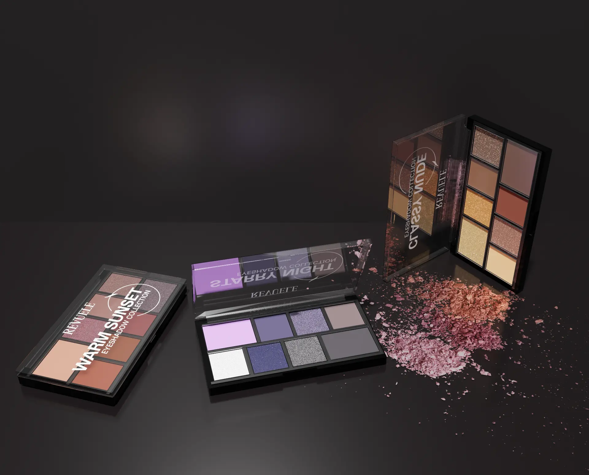 REVUELE Eyeshadow Collection palettes campaign visual