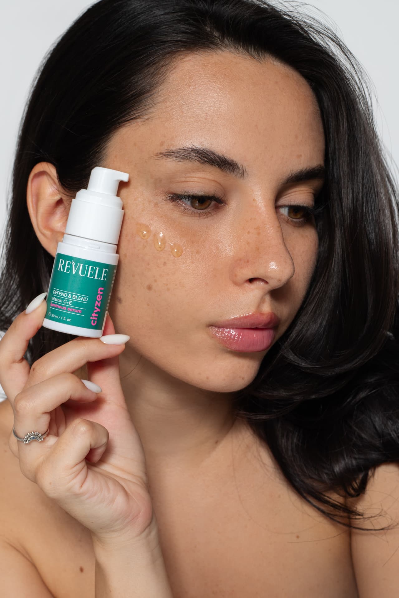 CITYZEN Defend & Blend Luminous Serum — packshot in use