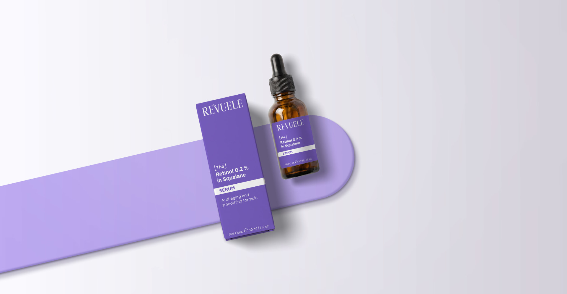 [THE] SERUMS The Retinol 0.2% in Squalane Serum — packshot in use