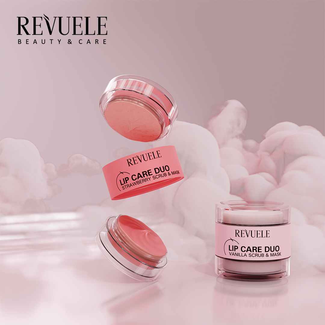 REVUELE Lip Care Duo scrub & mask campaign visual