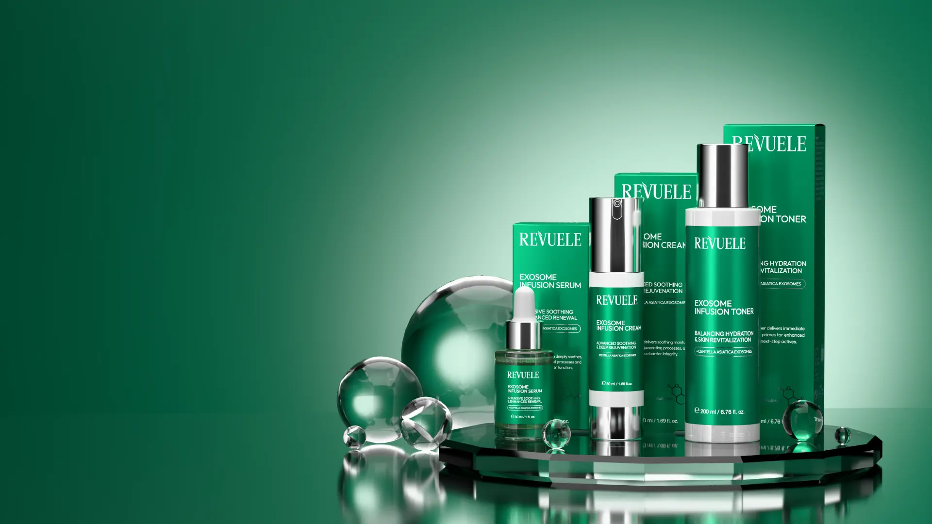 REVUELE Exosome Infusion line — Next-generation skin recovery