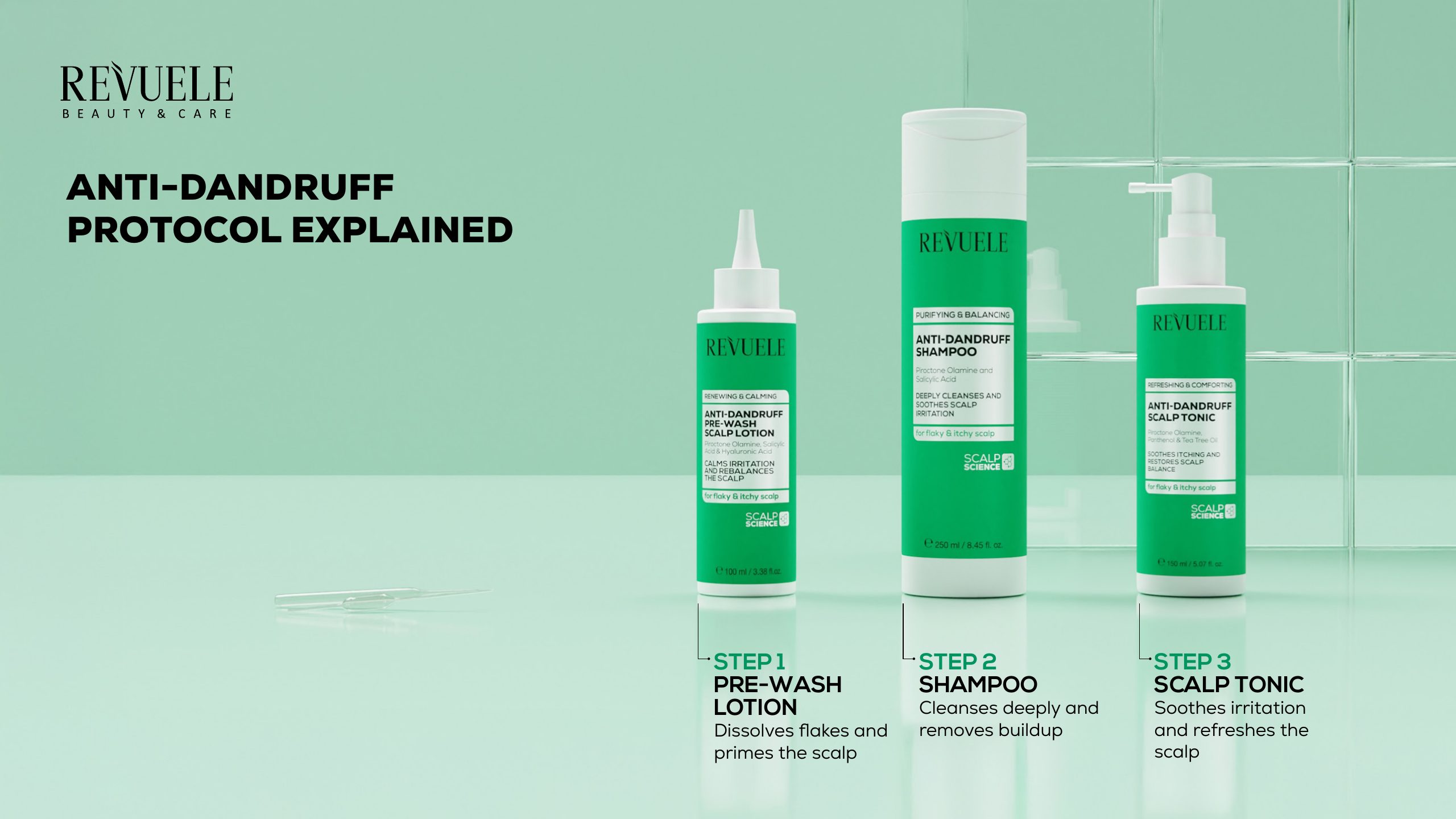 REVUELE ANTI-DANDRUFF HAIR LINE product line-up