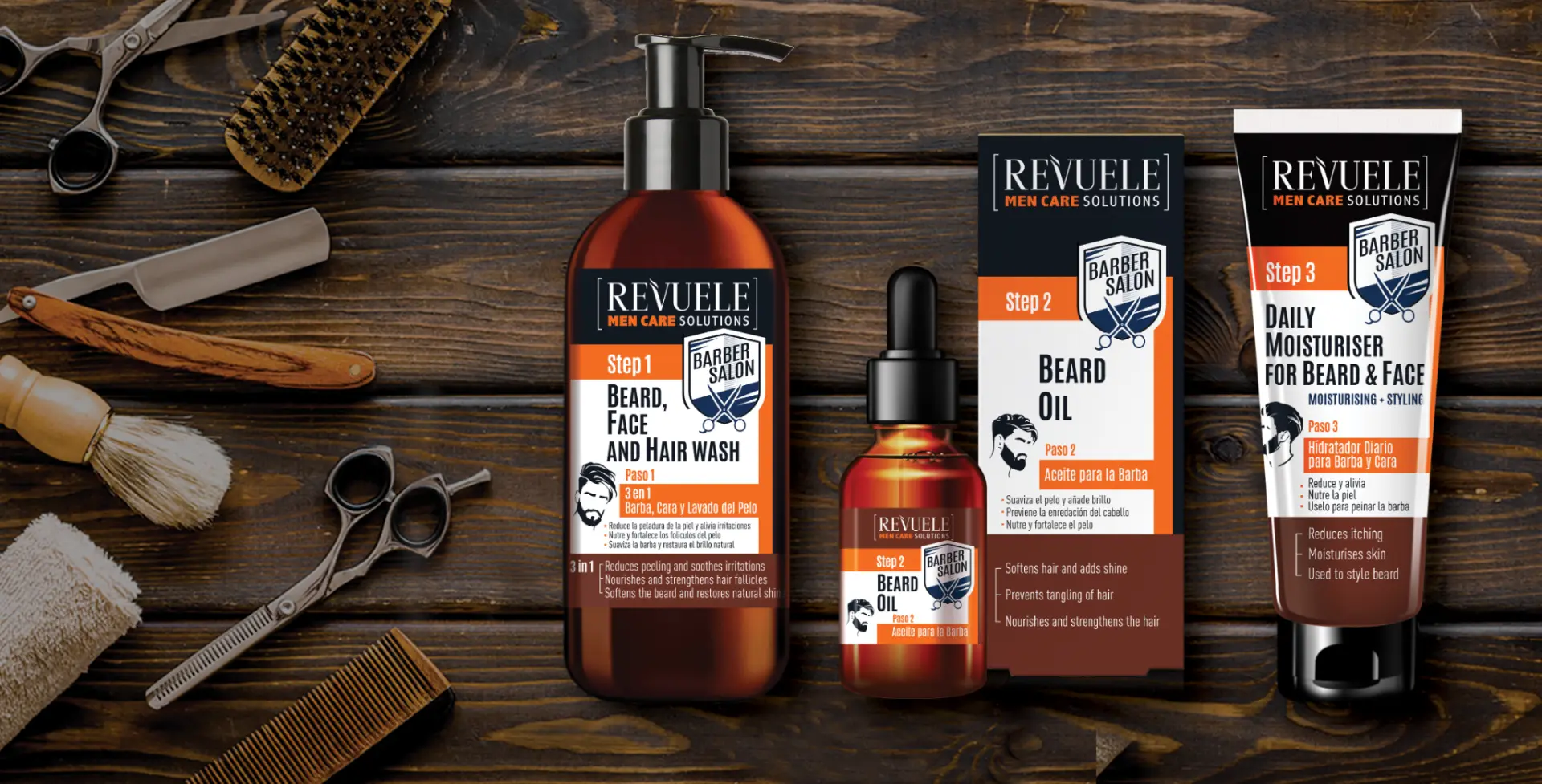REVUELE MEN CARE BARBER SALON line
