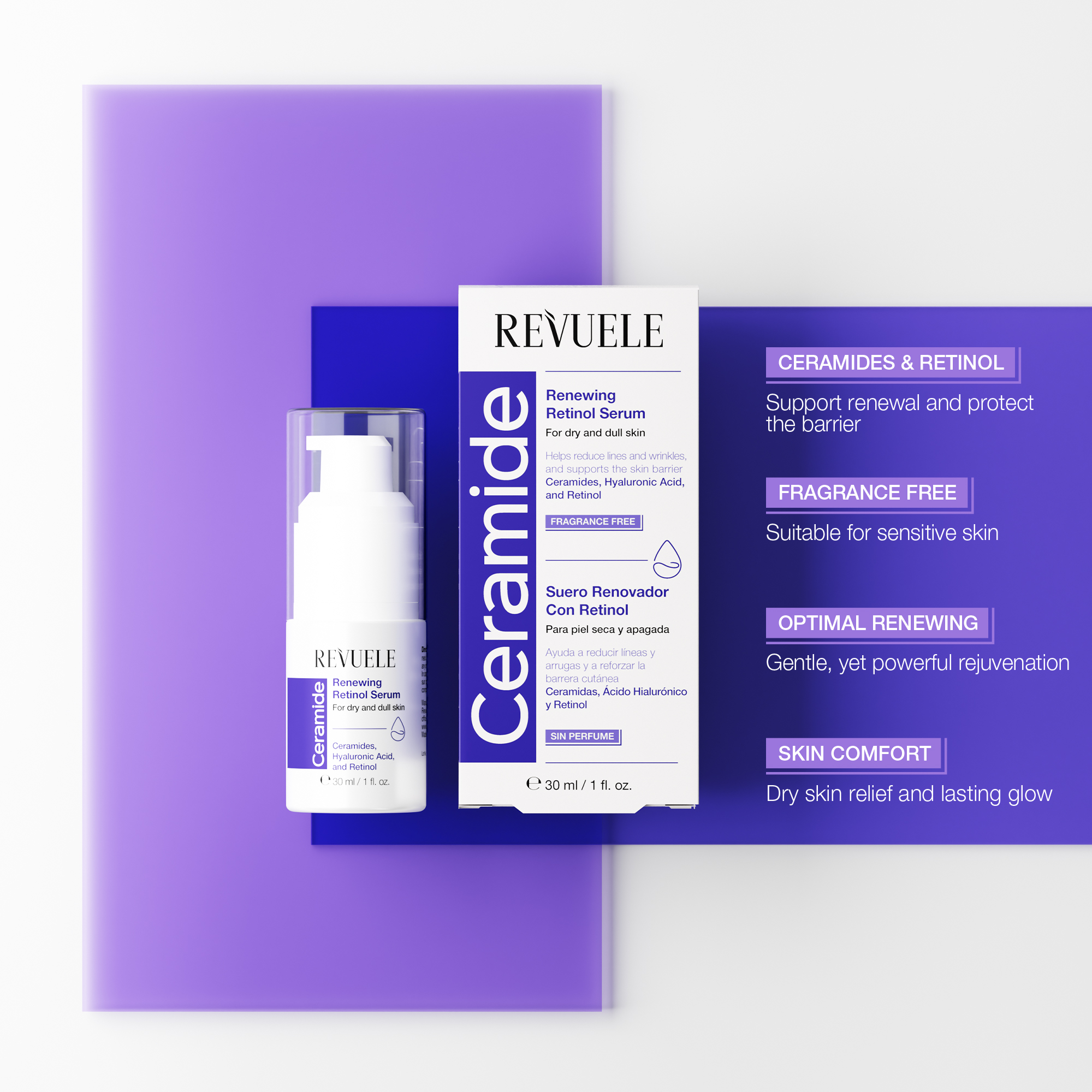 CERAMIDE RENEWING Renewing Retinol Serum — packshot in use