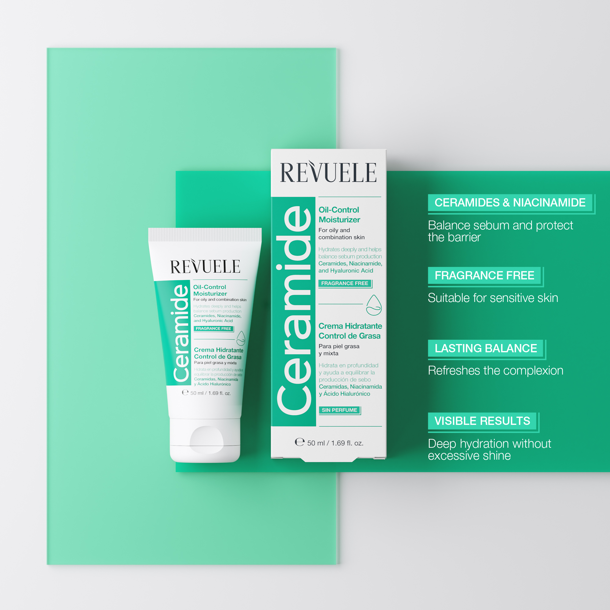 CERAMIDE OIL-CONTROL Oil-Control Moisturizer — packshot in use