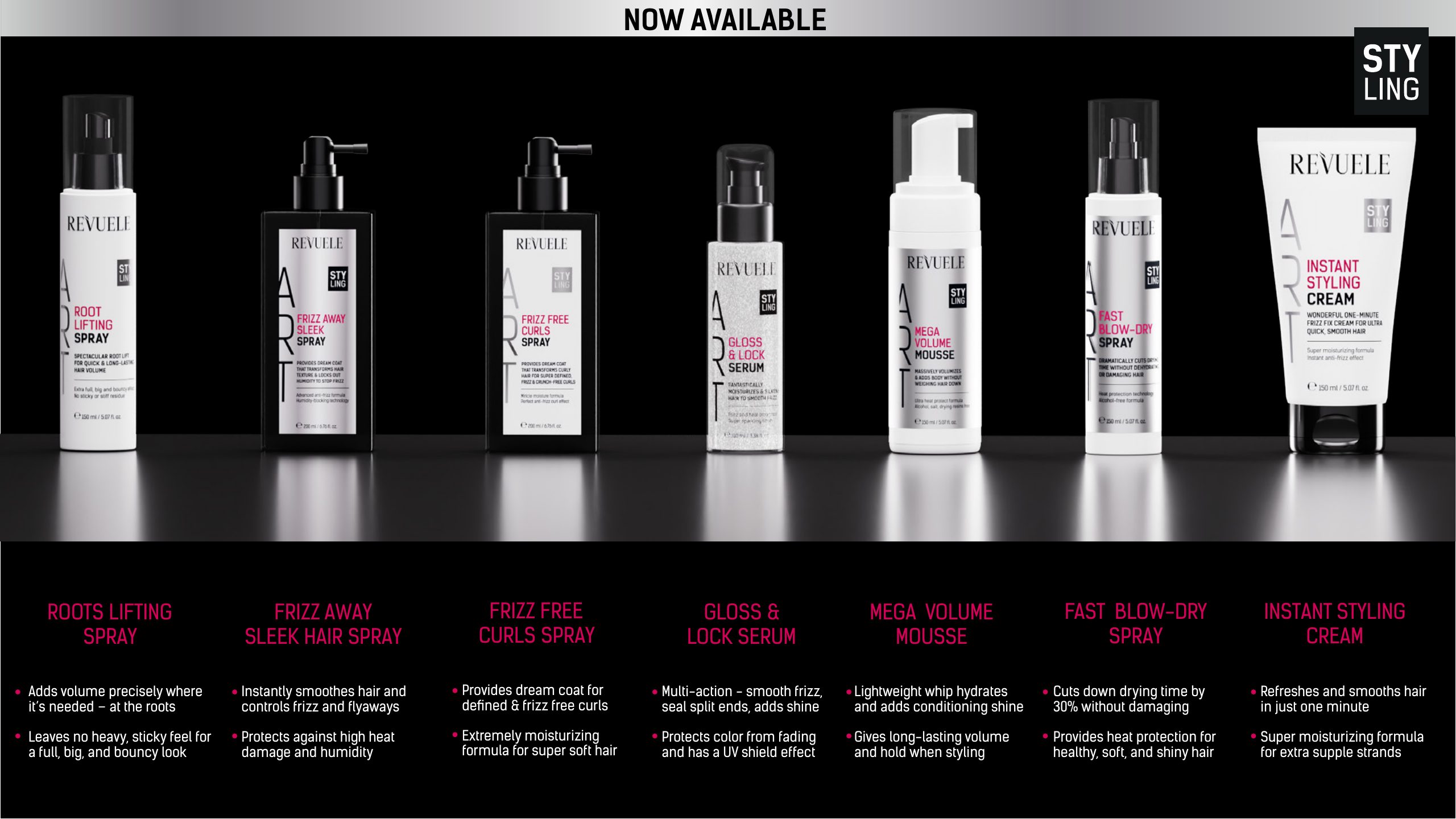 REVUELE ART STYLING product line-up
