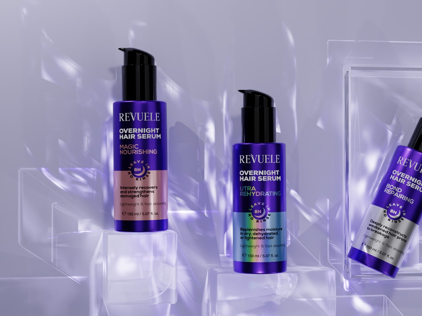 REVUELE OVERNIGHT HAIR SERUM campaign visual
