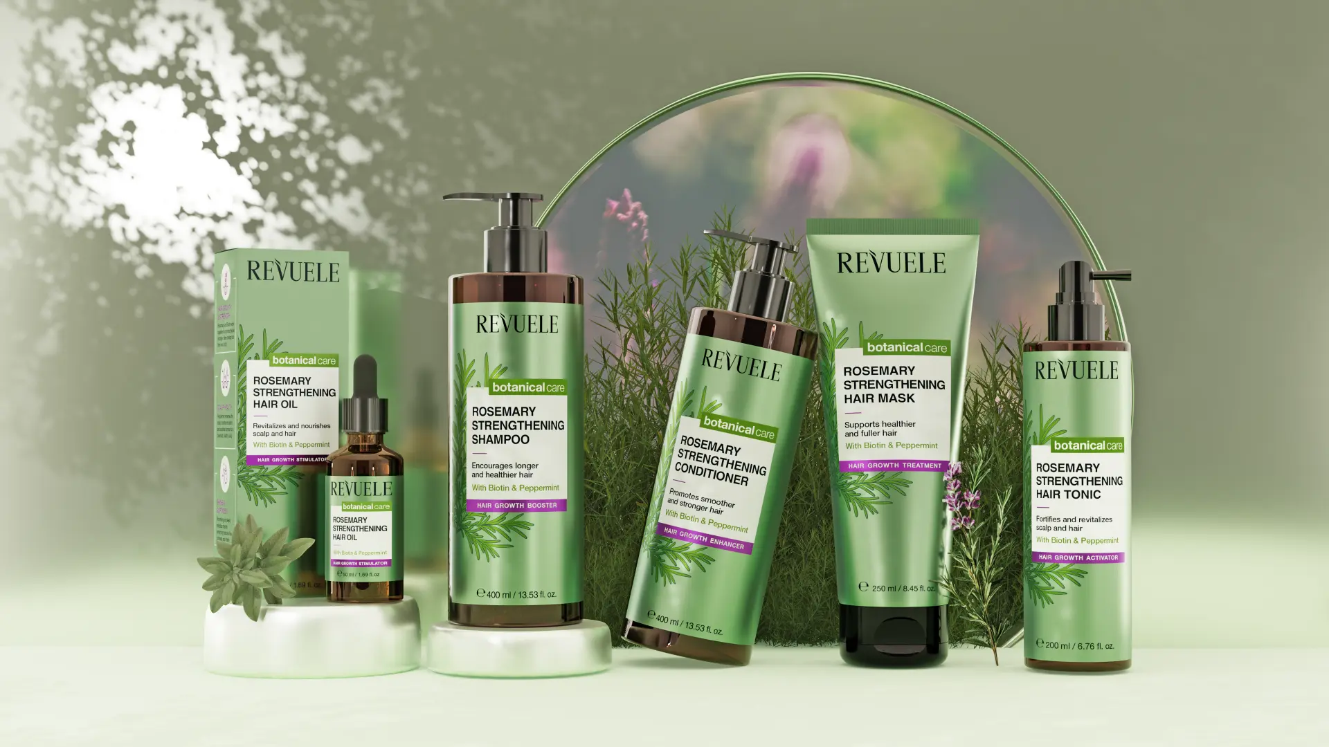 REVUELE Rosemary Strengthening hair care line