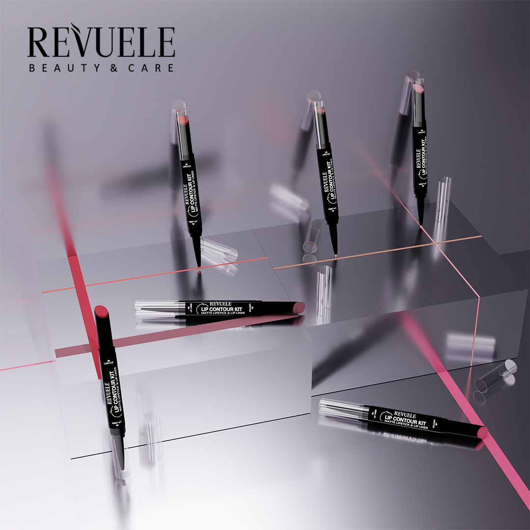 REVUELE Lip Contour Kit matte lipstick and lip liner campaign visual