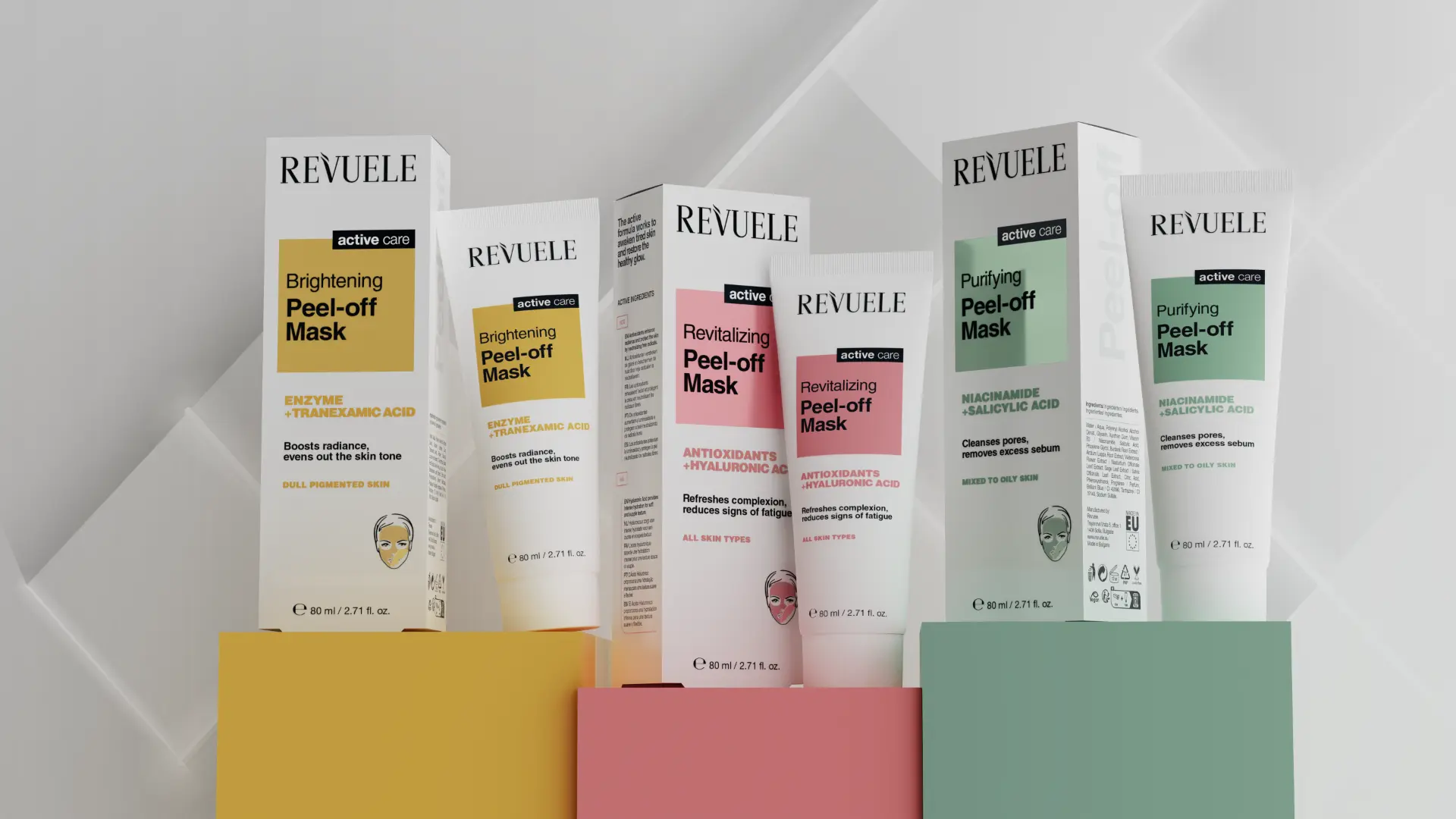 REVUELE Active Care Peel-Off Masks line