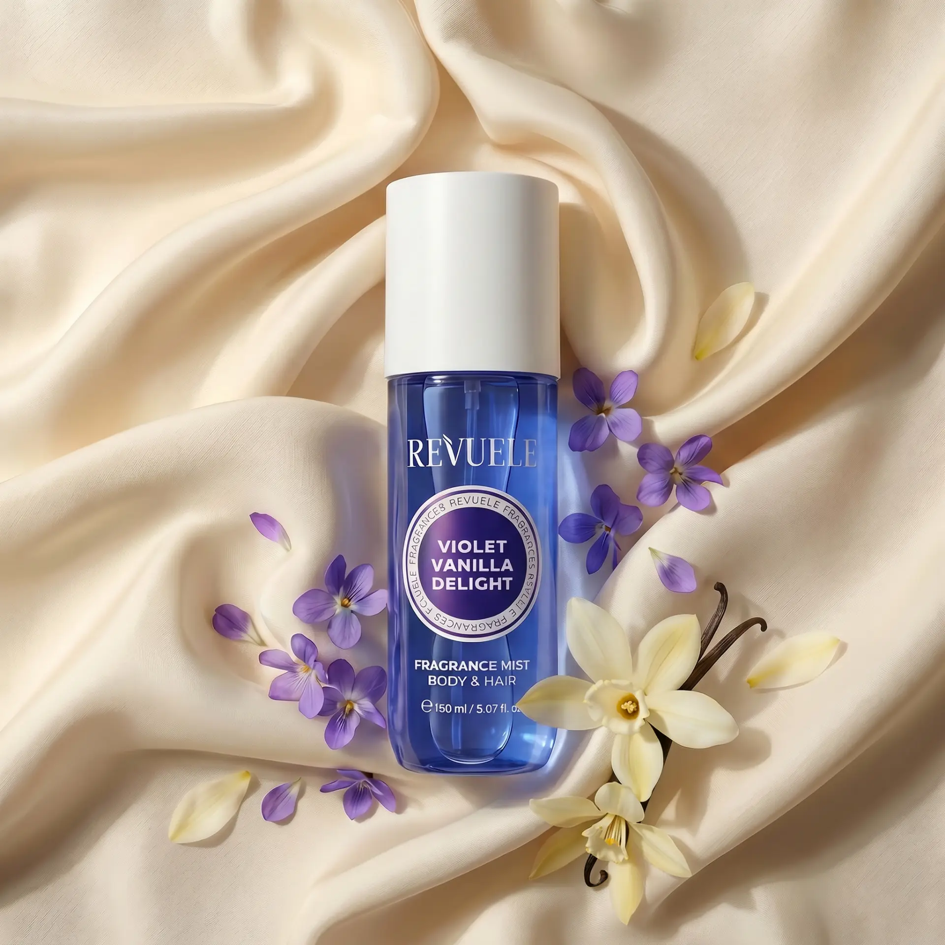 VIOLET VANILLA DELIGHT Fragrance Mist Violet Vanilla Delight — packshot in use