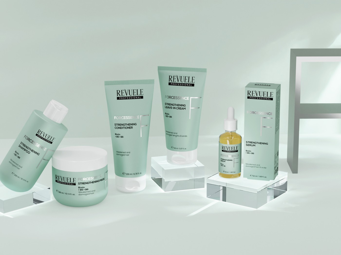 REVUELE HAIR PROFESSIONAL FORCESSENCE campaign visual