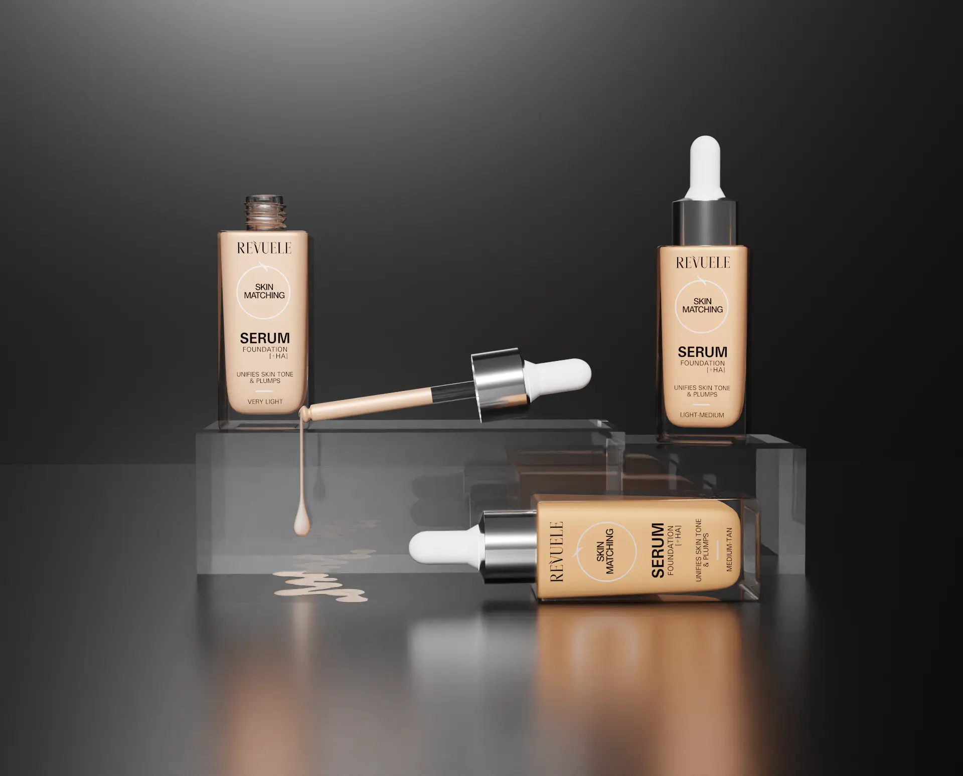 REVUELE Skin Matching Serum Foundation [+HA] campaign visual