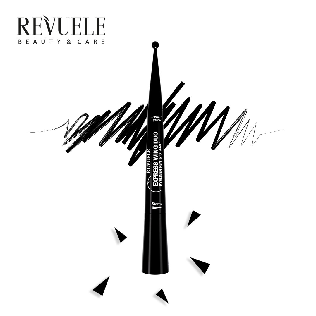 EXPRESS WING DUO Eyeliner Pen & Stamp — packshot in use