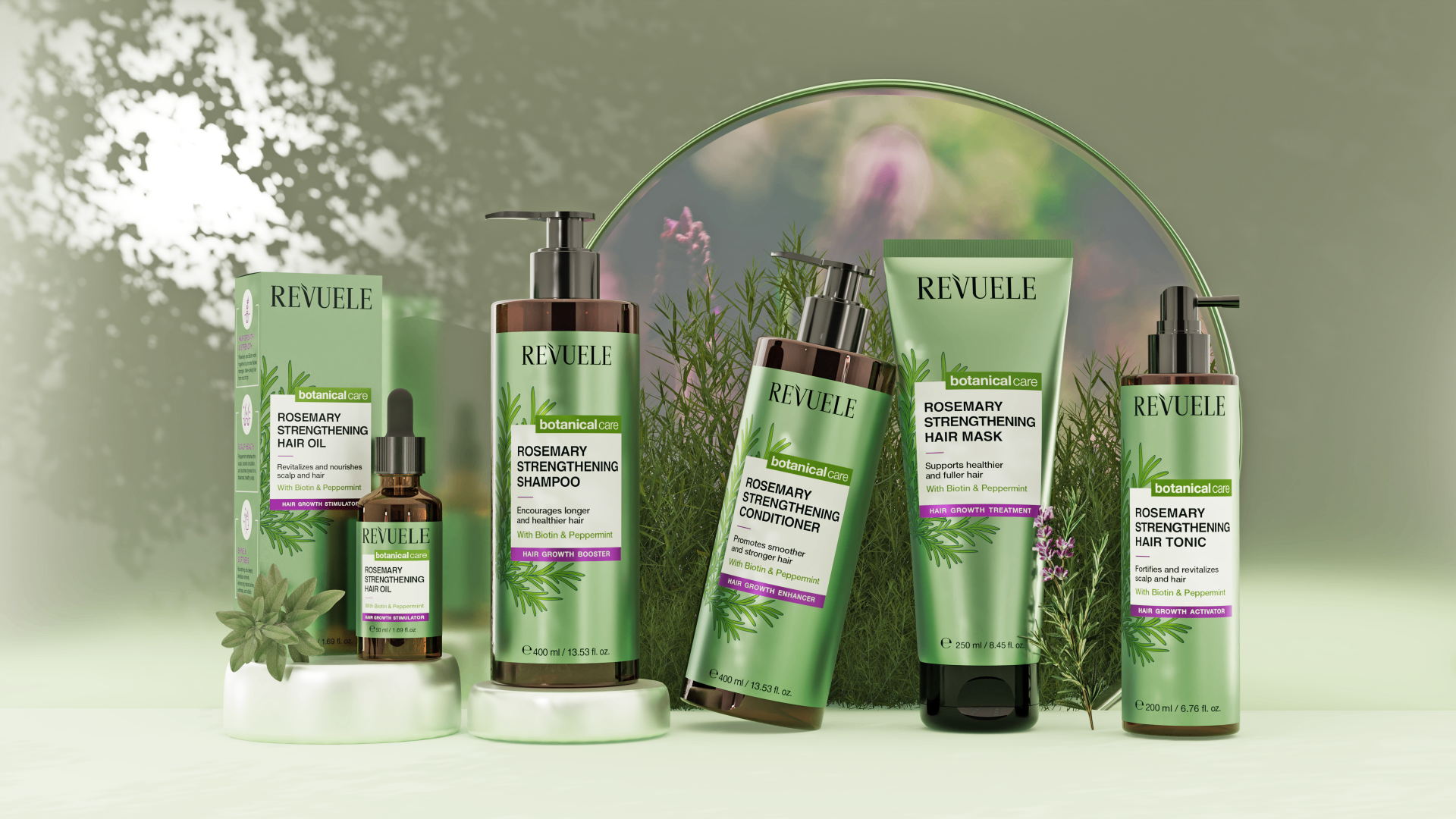 REVUELE ROSEMARY HAIR GROWTH LINE product line-up