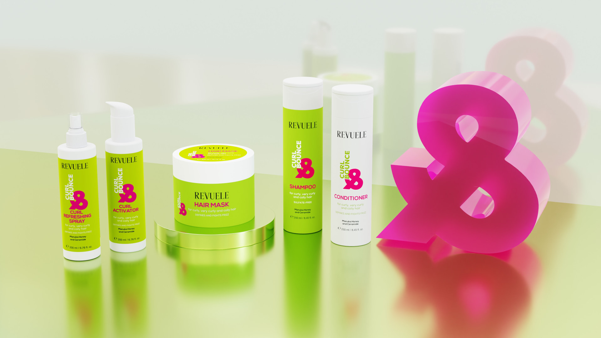 REVUELE CURL & BOUNCE hair care line