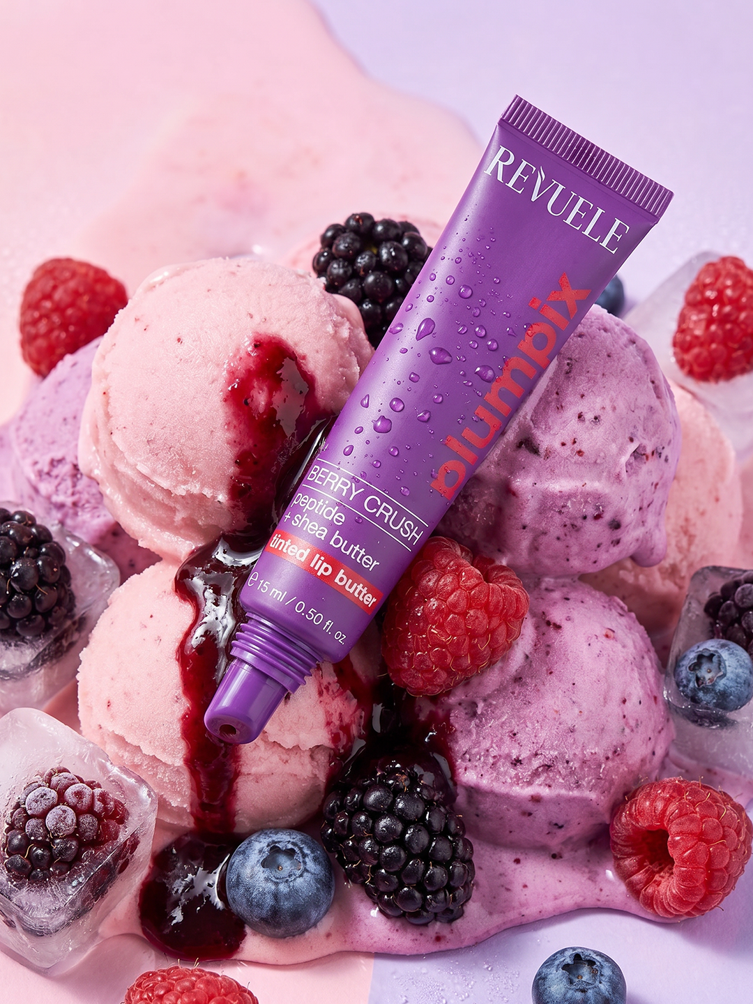 LIP BUTTERS PLUMPIX Berry Crush — packshot in use