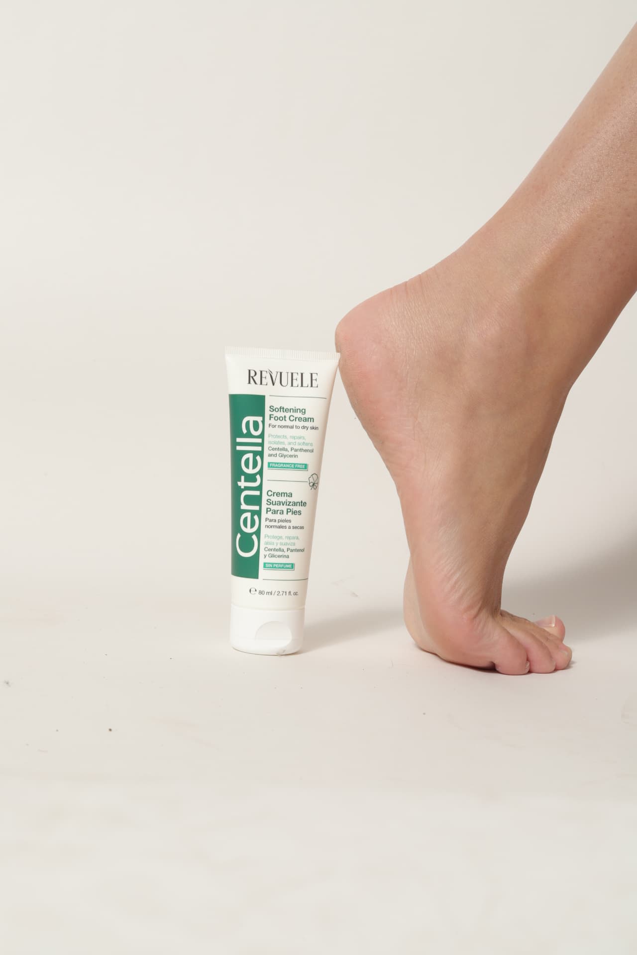 FOOT CREAMS Centella Softening Foot Cream — packshot in use
