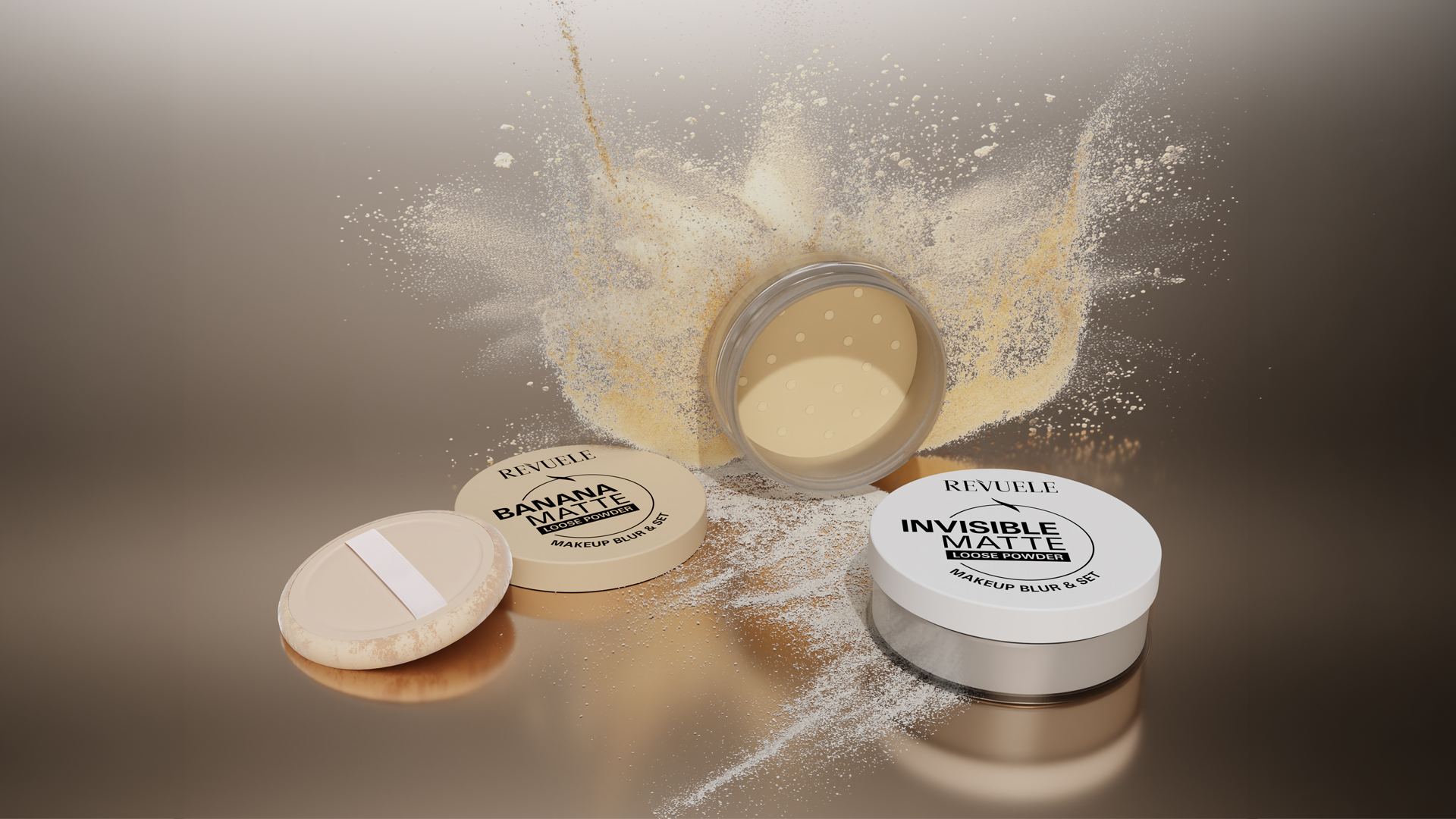 REVUELE Loose Powder Makeup Blur & Set campaign visual