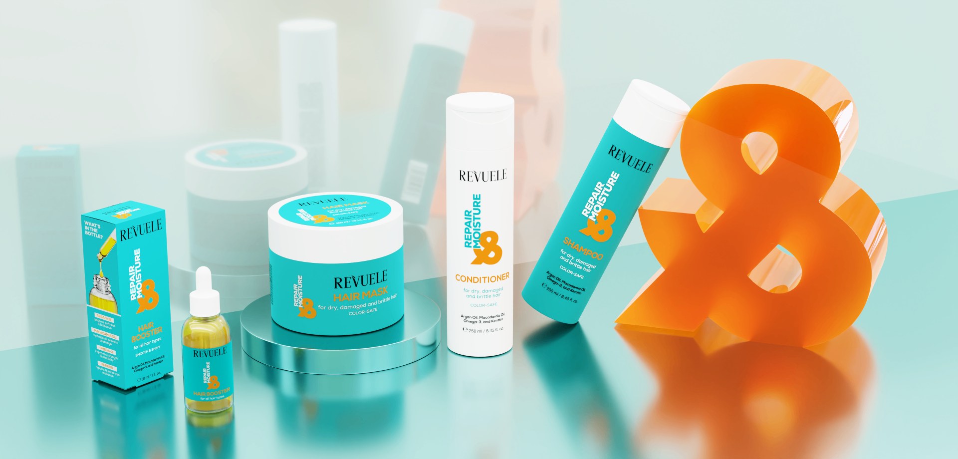 REVUELE REPAIR & MOISTURE hair care line