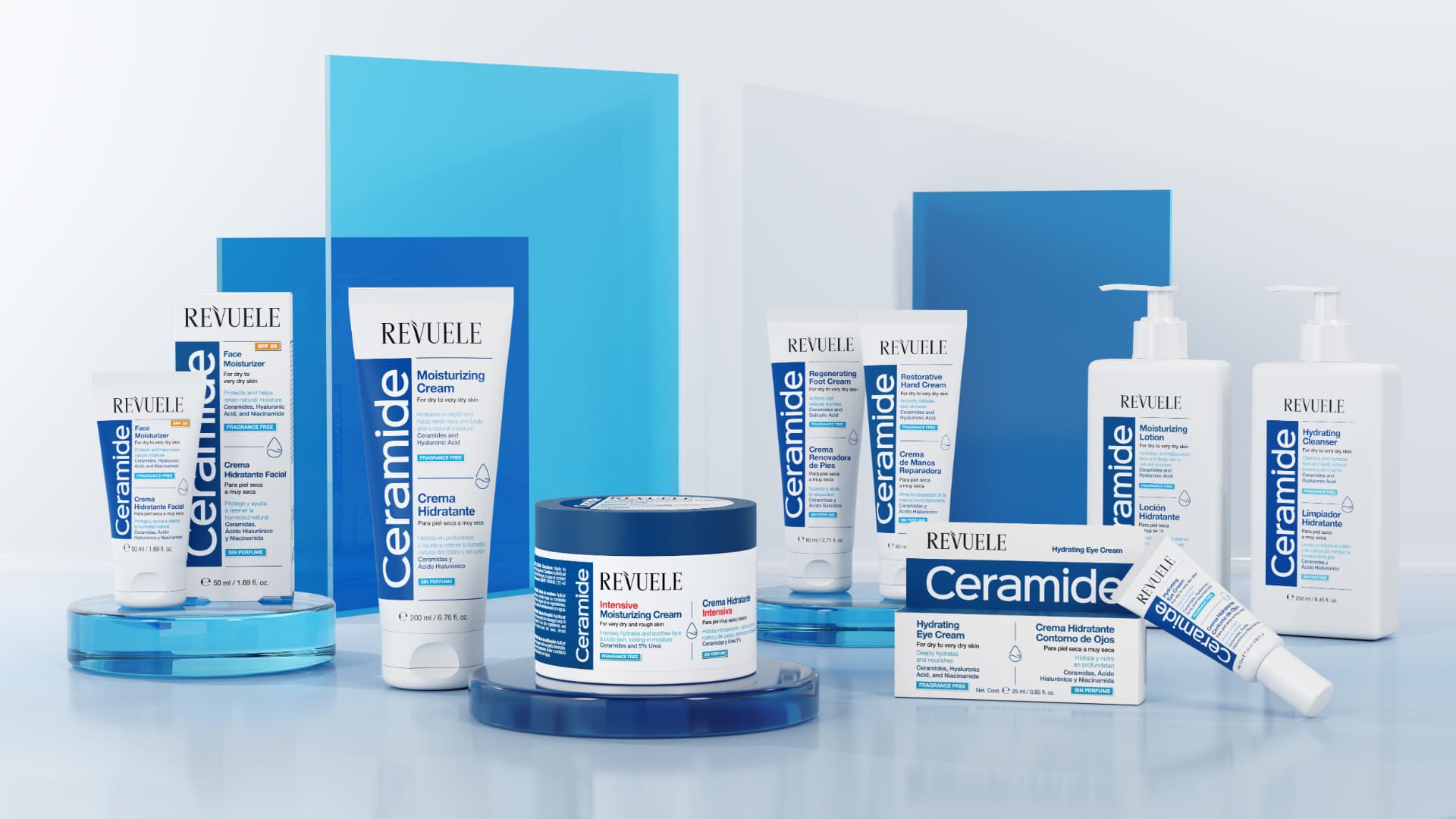 REVUELE Ceramide collection — face and body care for dry and very dry skin