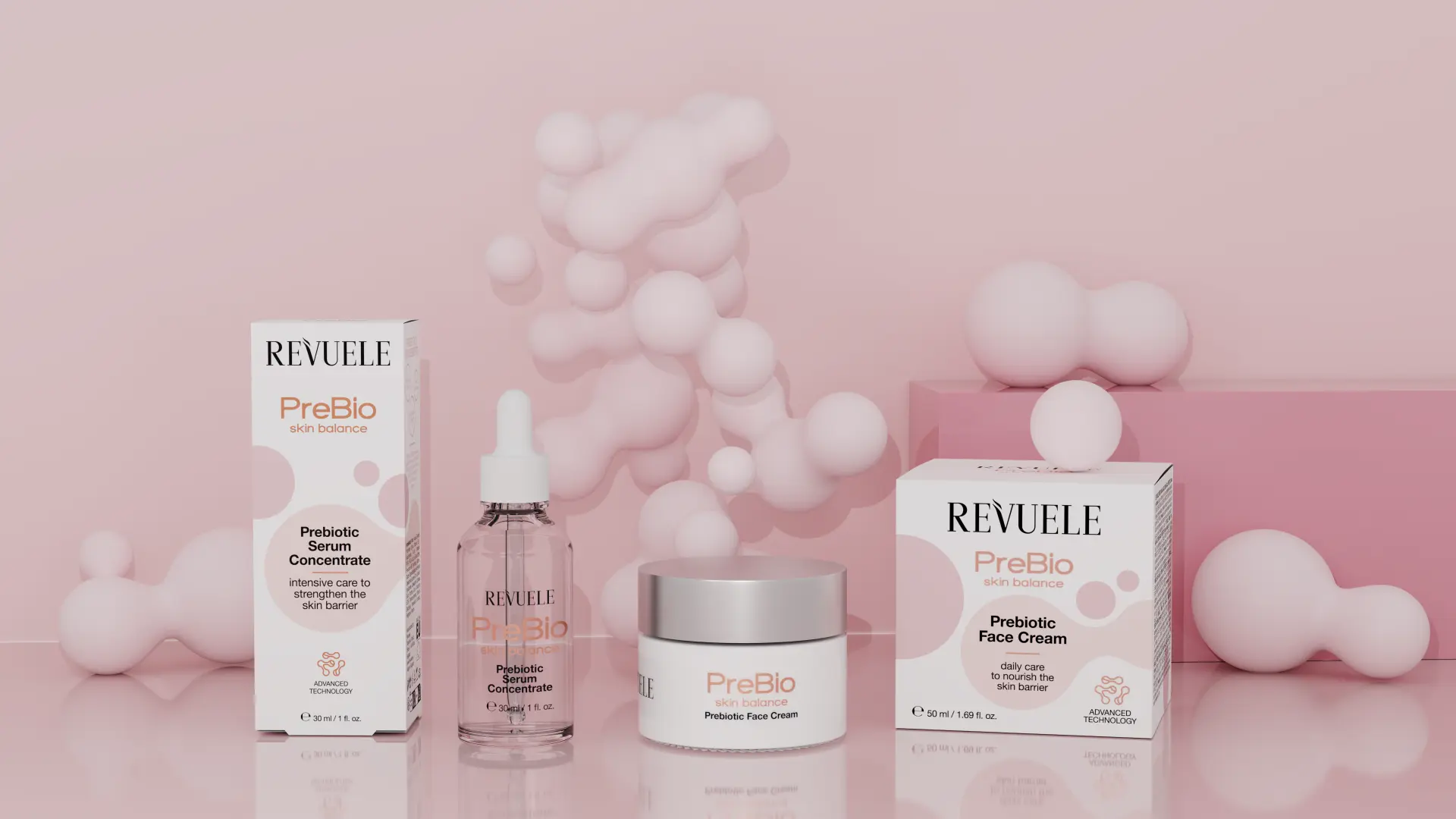 REVUELE PREBIO SKIN BALANCE — Prebiotic Serum Concentrate and Prebiotic Face Cream