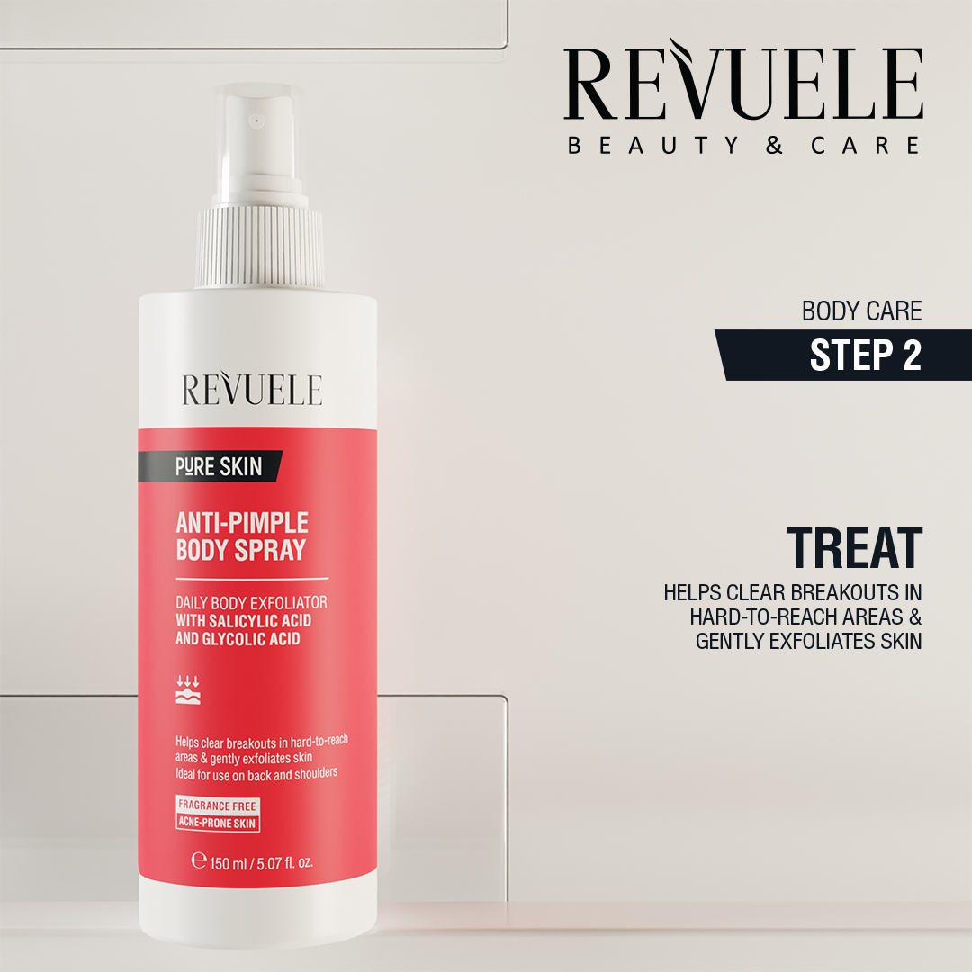PURE SKIN ANTI-PIMPLE BODY Body Spray — packshot in use